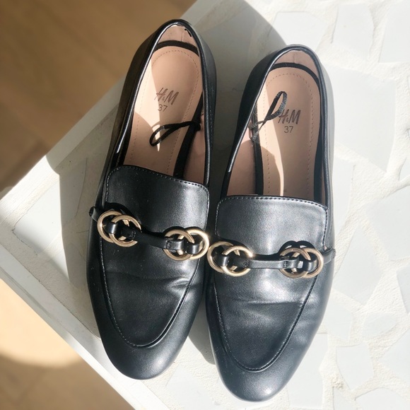SOLD on Vinted - H&M Loafers Black & Gold Size 7 Great Condition Chic Style - Picture 5 of 7